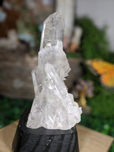 Load image into Gallery viewer, White Quartz Cluster With Wood base Crystal Home Decor Healing Feng Shui Reiki Chakra