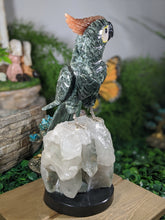 Load image into Gallery viewer, White Quartz Cluster with Base  and Bird Sculpture Crystal Home Decor Healing Feng Shui Reiki Chakra