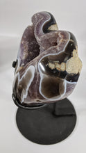 Load image into Gallery viewer, Amethyst Geode Sculpture Hart with Iron based