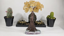 Load image into Gallery viewer, Citrine Cluster Gemstone Tree on Amethyst Matrix (The Money Tree)