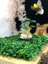 Load image into Gallery viewer, Chrysocolla Tree Set On White Quartz, Pyrite and Wood Base