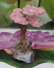 Load image into Gallery viewer, Rose Quartz  Gemstone Tree on Amethyst base, The Genuine Love Tree