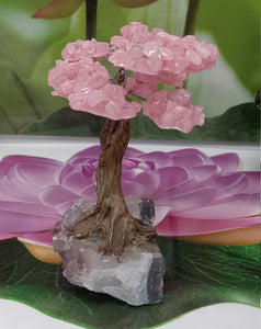 Rose Quartz  Gemstone Tree on Amethyst base, The Genuine Love Tree