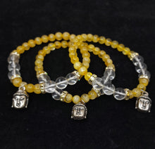 Load image into Gallery viewer, Buddha Citrine and White Quartz Bracelet