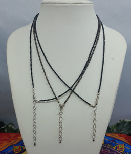 Natural Faceted Beads Necklace,  Pyrite, Black Tourmaline, Black Spinel.