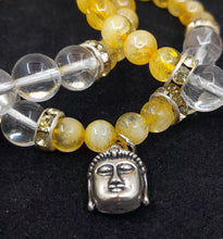 Load image into Gallery viewer, Buddha Citrine and White Quartz Bracelet